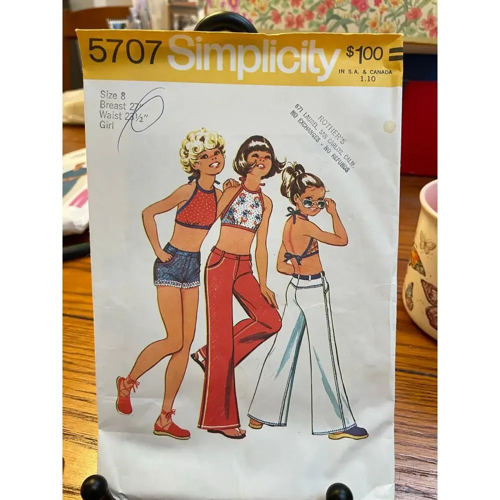 Vintage Sewing Pattern Lot of 7 McCall’s & Simplicity 1970s Misses Girls